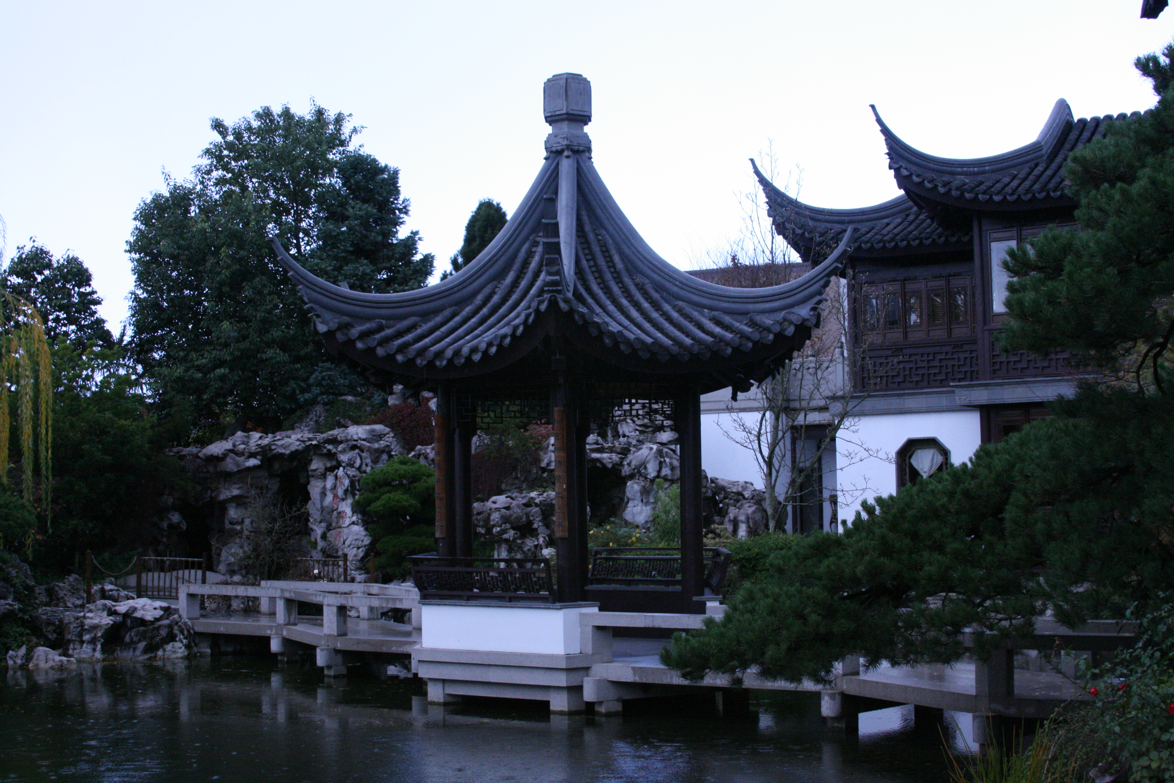 Gazebo and Pond in Chinese Garden