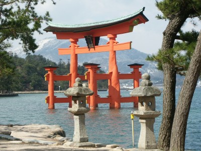 Itsukushima's Tori Gate in the Water