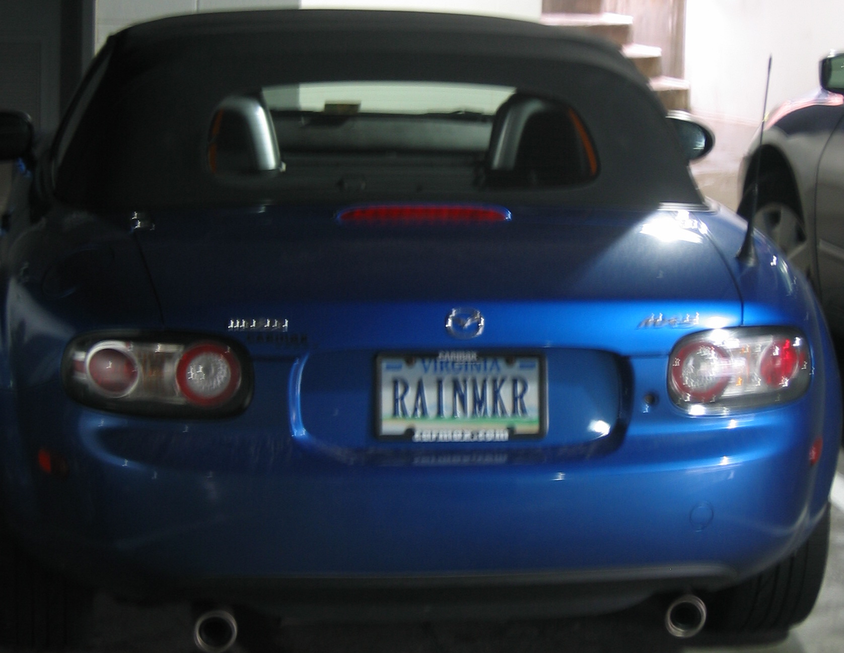 RAINMKR plate on a convertible
