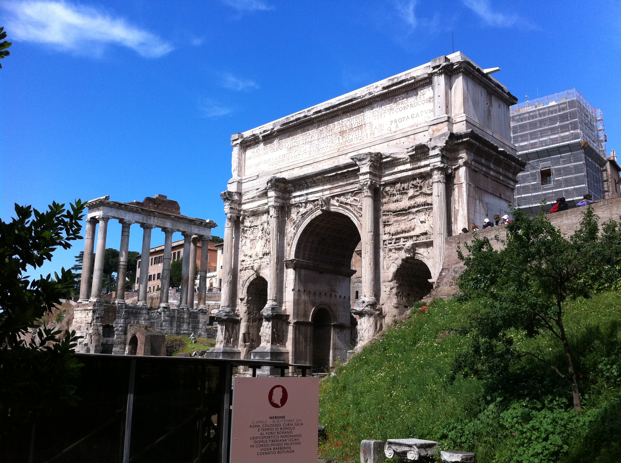 Arch of Septimius Severus and Temple of Saturn at the Roman Forum