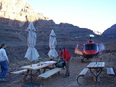 Grand Canyon, having lunch